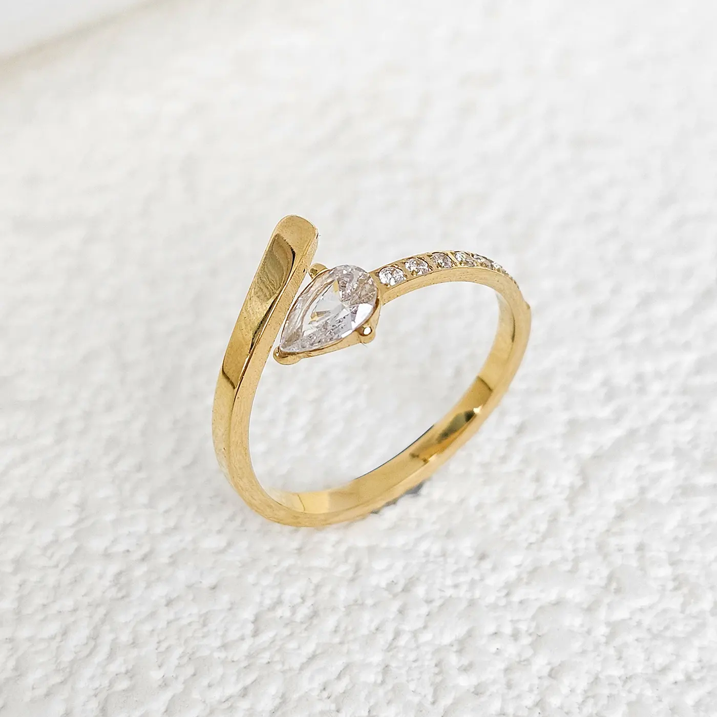 Korean Version of the Diamond Zirconia Ring Female Open Ring Finger made by BlueOne Jewelry