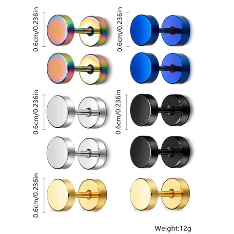 Korean Version of the Earrings Female Barbell with a Combination of - view 3