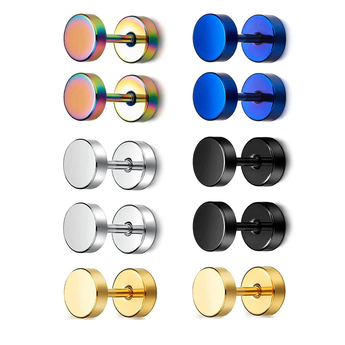 Korean Version of the Earrings Female Barbell with a Combination of made by BlueOne Jewelry
