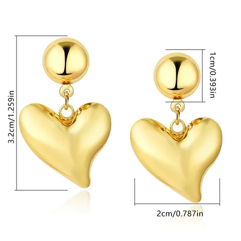 Korean Version of the Fashion Love Heart Earrings Titanium Steel Earrings - view 3