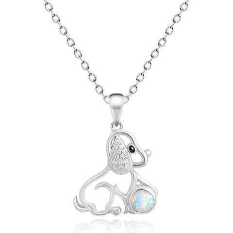 Korean Version of the Korean Simple Cute Cartoon Sketch Animal Squatting Y-Necklace - Plated Brass jewelry made by BlueOne Jewelry