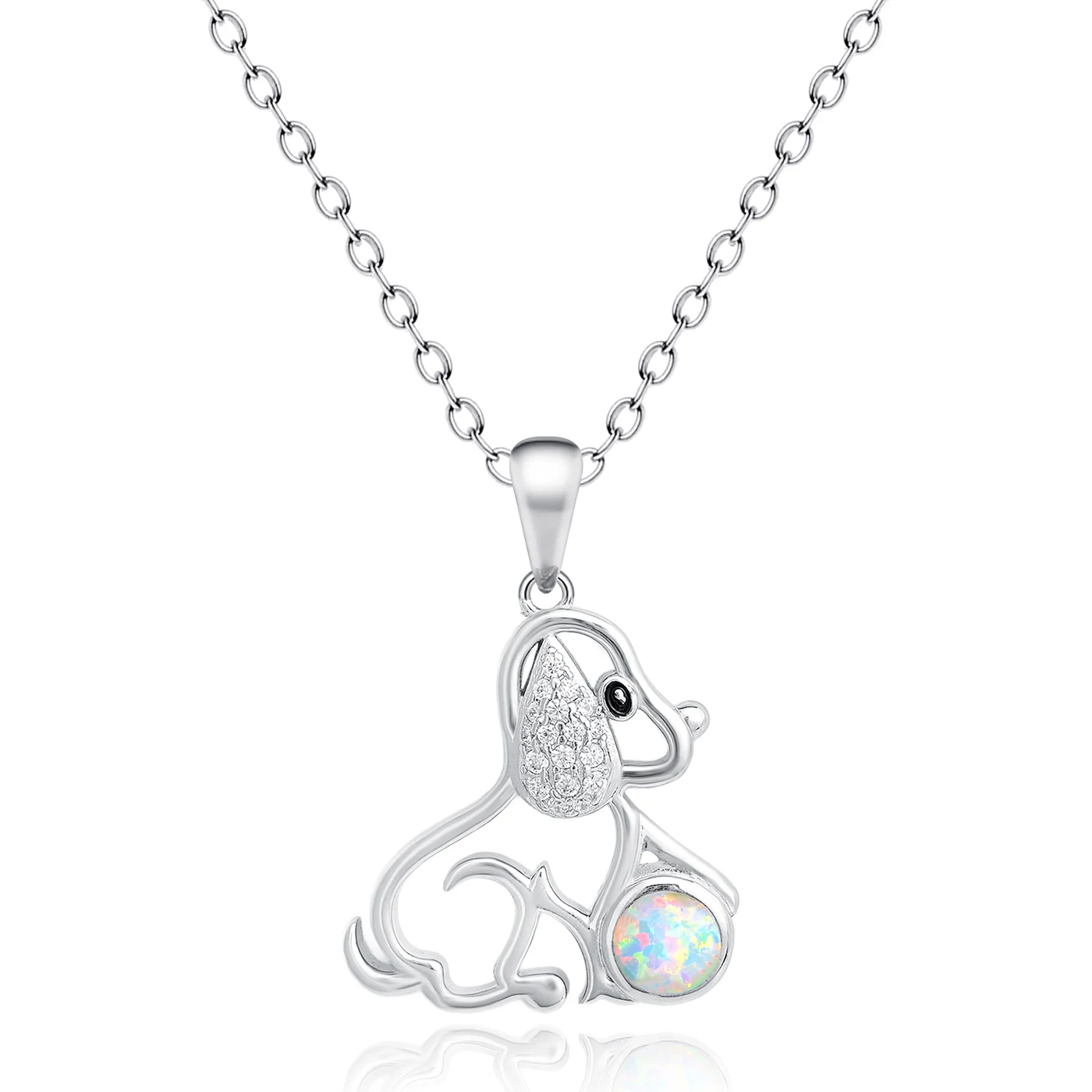 Korean Version of the Korean Simple Cute Cartoon Sketch Animal Squatting Y-Necklace made by BlueOne Jewelry