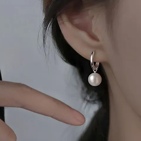 Korean Version of the Simple Beads Synthetic Pearl Earrings Summer Temperament - view 2