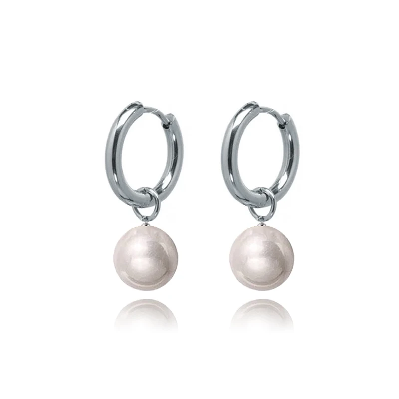 Korean Version of the Simple Beads Synthetic Pearl Earrings Summer Temperament made by BlueOne Jewelry