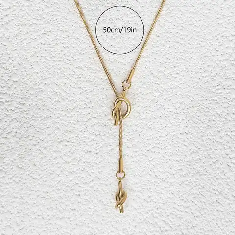 Light Luxury Versatile Long Sweater Chain Necklace Simple Design Necklace Titanium - view 3
