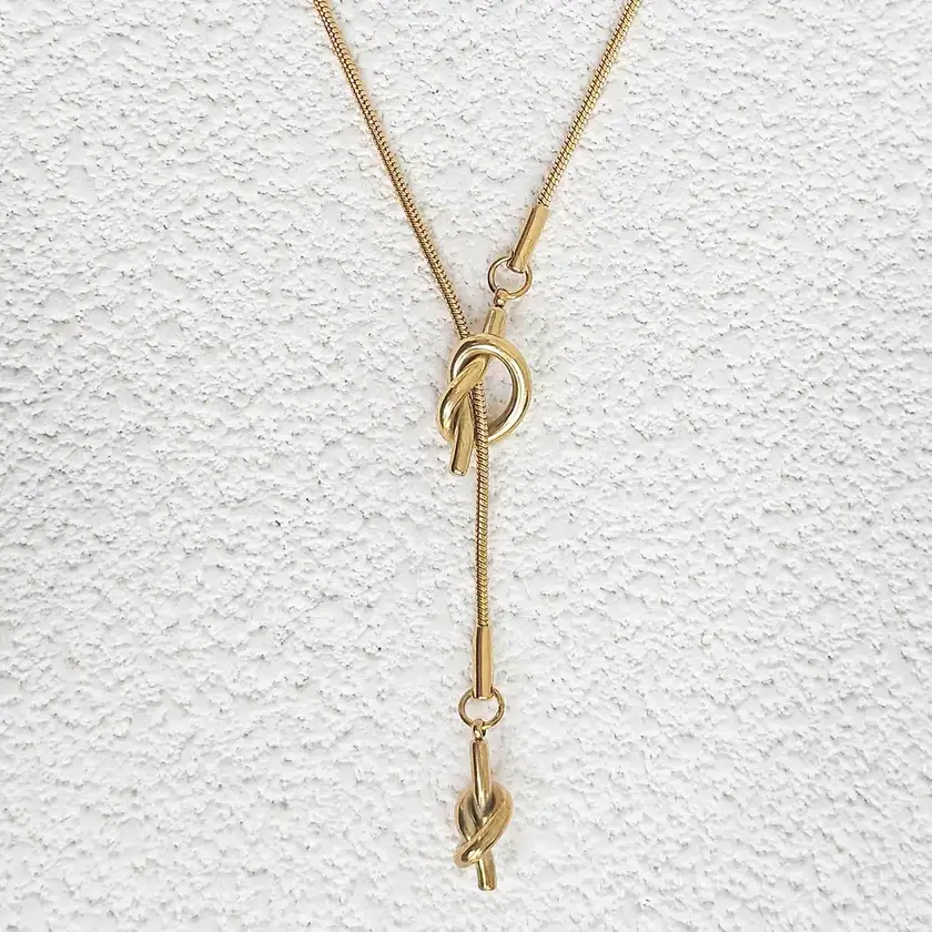 Light Luxury Versatile Long Sweater Chain Necklace Simple Design Necklace Titanium made by BlueOne Jewelry