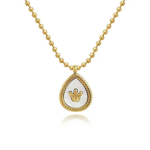 Light Luxury Ins Style Natural Shell Water Drop Pendant Fashion Versatile Collarbone Chain - Stainless Steel jewelry made by BlueOne Jewelry