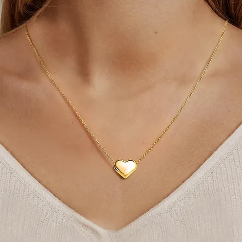 Light Luxury Senior Design Sense Versatile Simple Heart-shaped Collarbone Chain Europe - view 2
