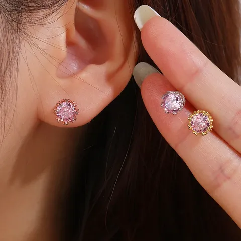 Light Luxury Wind Cubic Zircon Earrings Fine Elegant Temperament Versatile 2024 - view 2