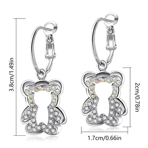 Little Fragrance Bear Earrings Light Luxury Dame Temperament Earrings Retro Elegant - view 3
