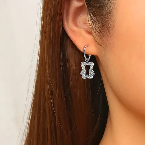 Little Fragrance Bear Earrings Light Luxury Dame Temperament Earrings Retro Elegant - view 2