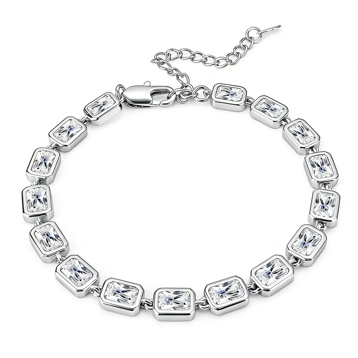 Luxury Adjustable Geometric Hand Jewelry Copper-set Zircon Charm Bracelet made by BlueOne Jewelry