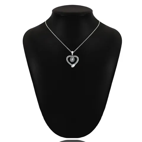 Men Women Animal Snake Necklace Heart Shaped Teardrop Zirconia Necklace Jewelry - view 2