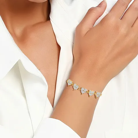 Micro-zirconia Temperament Hand Jewelry Women Niche Design Adjustable Pull-out Love Heart Charm Bracelet - view 2