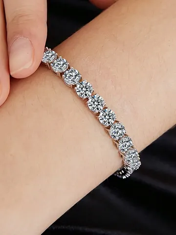 Moissanite Diamond Bracelet Full-diamond Tennis Chain Minimalist Luxury Birthday Gift - view 2