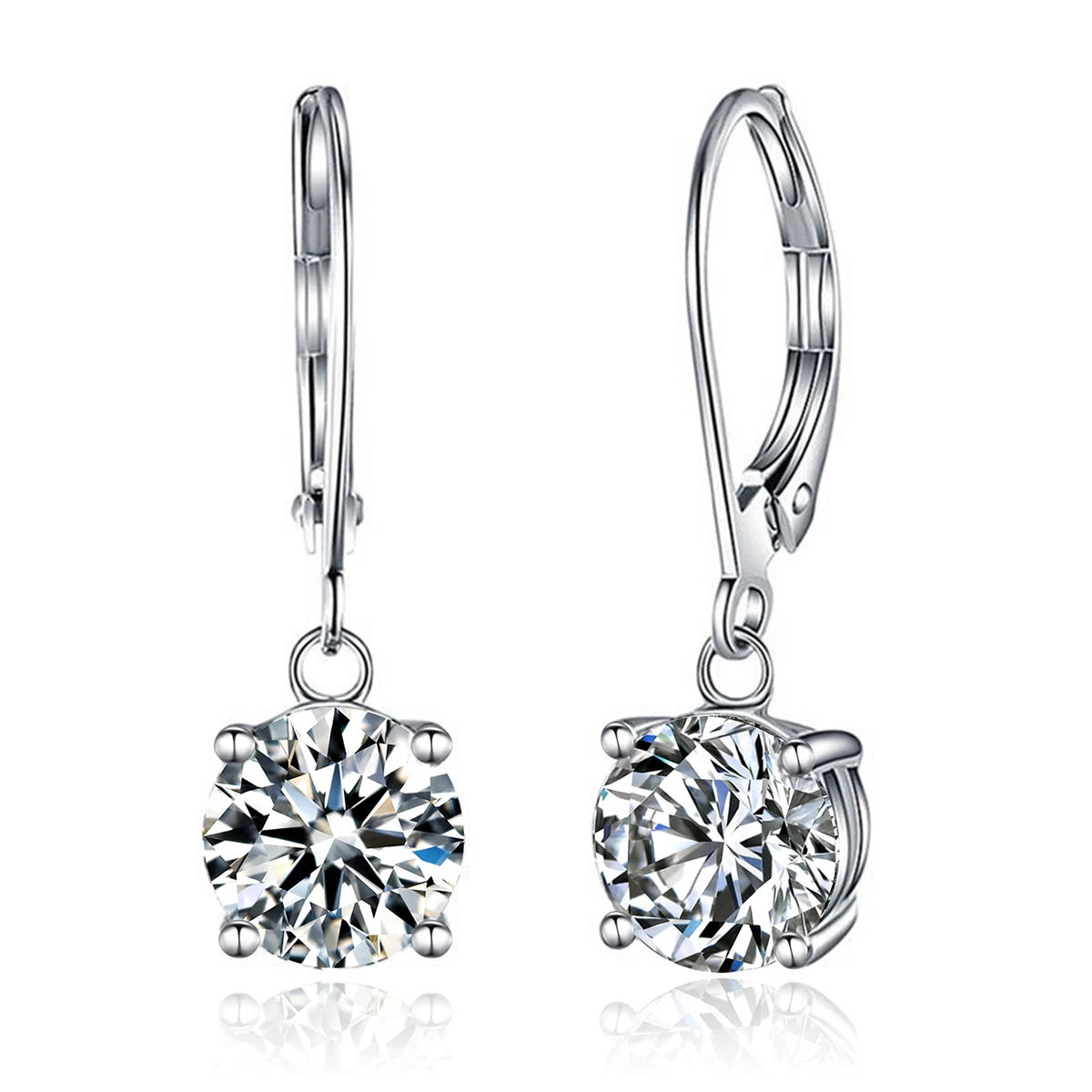 Moissanite Earrings Four-prong Diamond Stud Earrings Classic Fashion Earrings made by BlueOne Jewelry