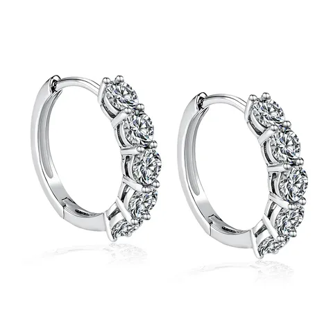 Moissanite Hoop Stud Earrings Seller Earring Accessories - Plated Brass jewelry made by BlueOne Jewelry