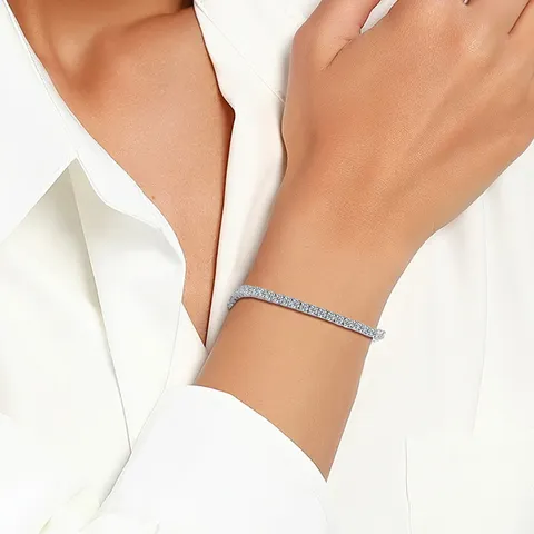 Mossanite Diamond Bracelet Instagram-worthy Niche Design Full-diamond Tennis Chain Minimalist Luxury - view 2