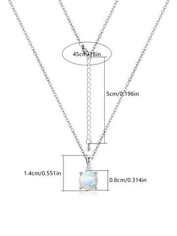 Necklace Female Set Opal Pendant Japan and South Korea Fashion Simple - view 3