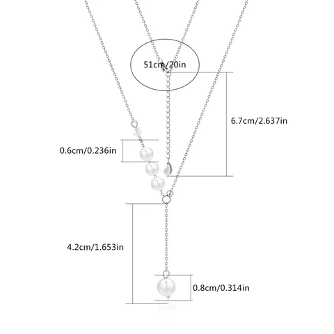 Necklace Female Wild Female Niche Faux Pearl Necklace Simple Light Luxury Collarbone Chain - view 3