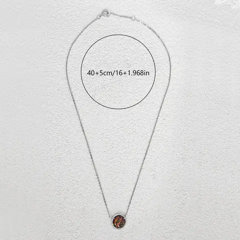 Necklace Opal Women’s Simple Round Bag Pendant Chain Live - view 3