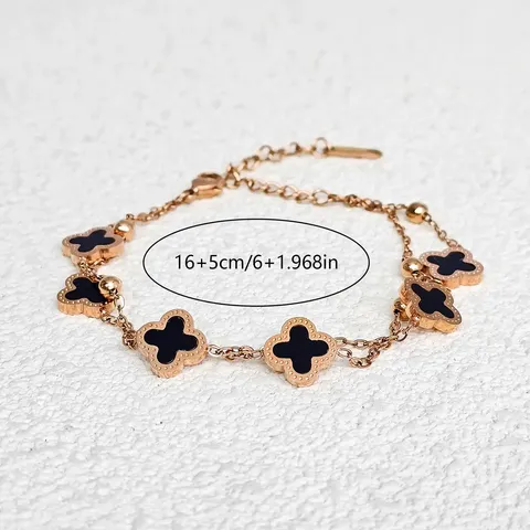 Fashion Four-leaf Clover Titanium Steel Bracelet Female Shell Tide Personalized Design - view 3