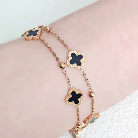 Fashion Four-leaf Clover Titanium Steel Bracelet Female Shell Tide Personalized Design - view 2