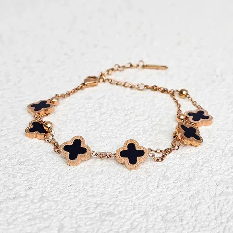 Fashion Four-leaf Clover Titanium Steel Bracelet Female Shell Tide Personalized Design - Stainless Steel jewelry made by BlueOne Jewelry