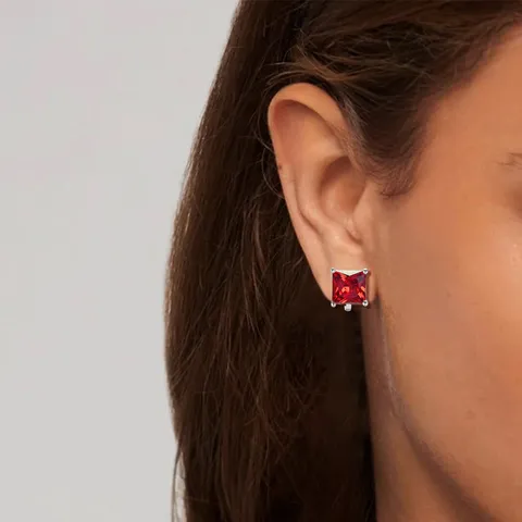 Red Zirconia Earrings Senior Light Luxury High Quality Earrings Ear Jewelry - view 2