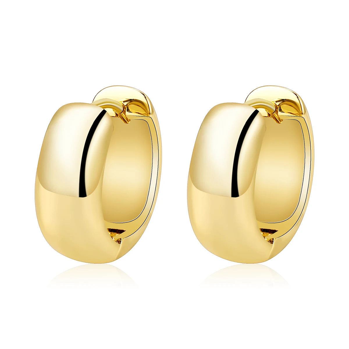 : Elegant Glossy Geometric U-shaped Ear Cuff with Circular Hoop – Hoop Earrings made by BlueOne Jewelry