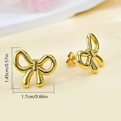Fashionable Elegant Versatile Sweet Runaway Princess Bow Stud Earrings Fashionable Elegant - view 3