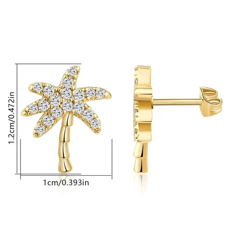 Concept Summer Ins Coconut Tree Earrings Female Korean Version of the - view 3