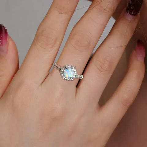 Egg-shaped Zircon Ring s925 Silver Light Luxury Simple Finger Ring Female - view 2