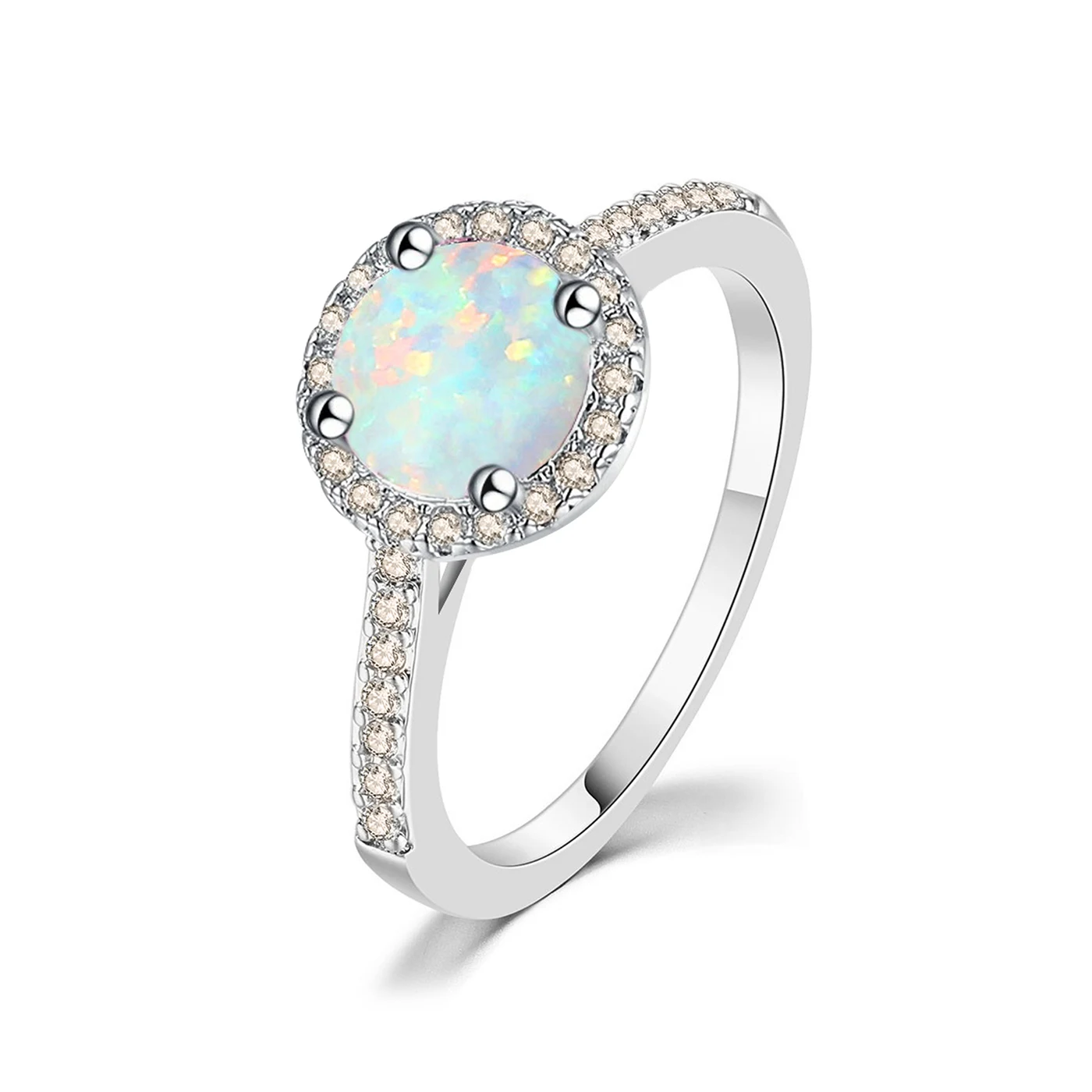 Egg-shaped Zircon Ring s925 Silver Light Luxury Simple Finger Ring Female made by BlueOne Jewelry