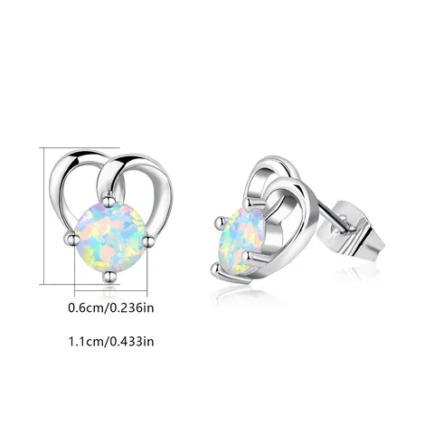 Earrings Europe and the United States Fashion Creative White Auburn Heart-shaped - view 3