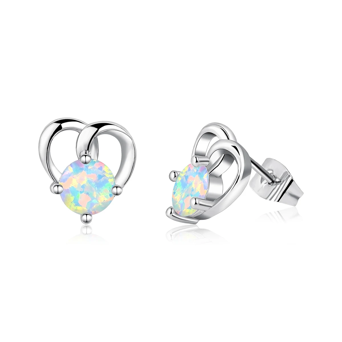 Earrings Europe and the United States Fashion Creative White Auburn Heart-shaped made by BlueOne Jewelry