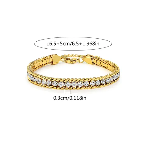 Models Stainless Steel Colored Diamonds Zirconia Do Not Lose Color with Charm Bracelet - view 3