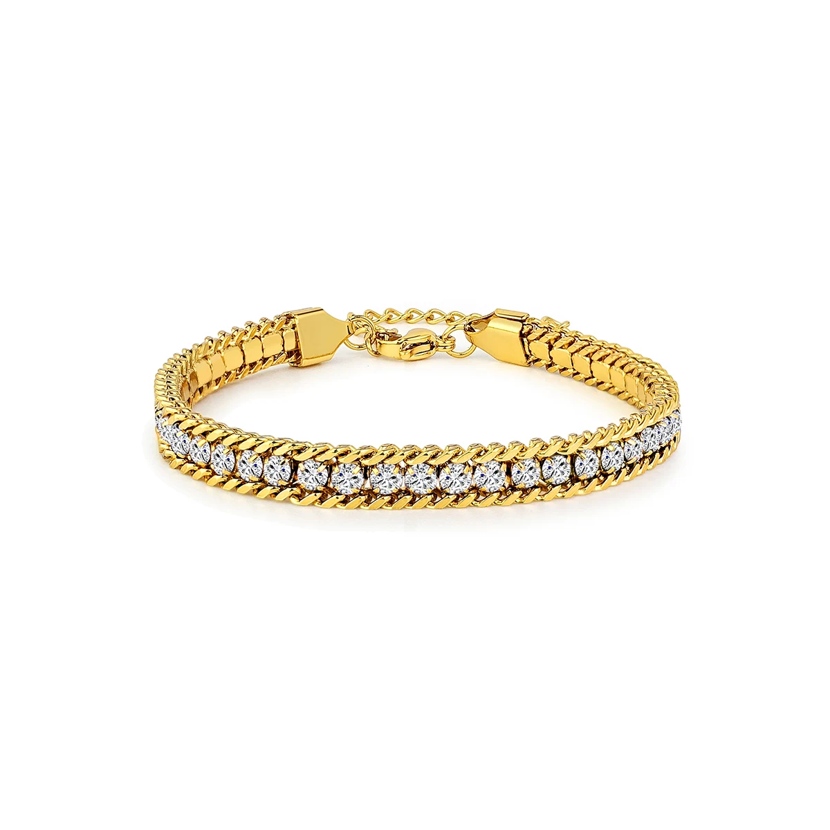 Models Stainless Steel Colored Diamonds Zirconia Do Not Lose Color with Charm Bracelet made by BlueOne Jewelry