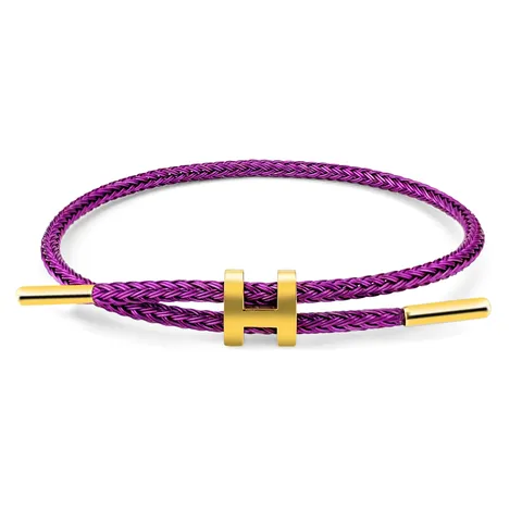 I-shaped Buckle Steel Wire Rope Bracelet Stainless Steel 3D Hard Gold - Stainless Steel jewelry made by BlueOne Jewelry
