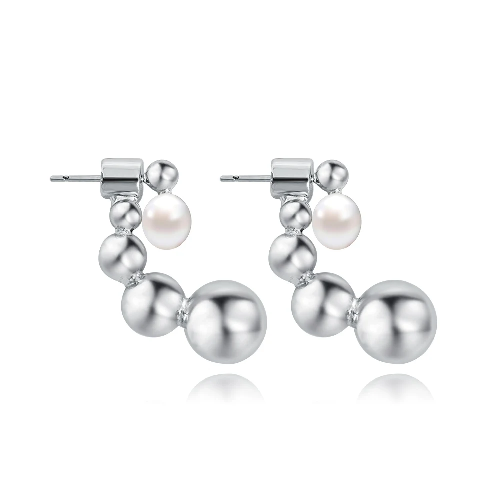 French Retro Beaded Earrings Female Korean Version of the Simple Hundred made by BlueOne Jewelry