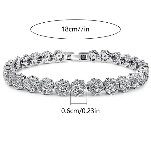 Full of Zirconia Bracelet Female Flower Chain Hand Jewelry - view 3
