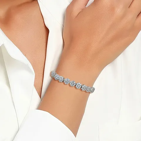 Full of Zirconia Bracelet Female Flower Chain Hand Jewelry - view 2