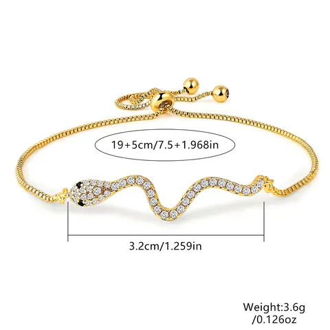 Hand Jewelry Ins Fashion Creative Micro-set Zirconia Snake Bracelet Adjustable Strings - view 3