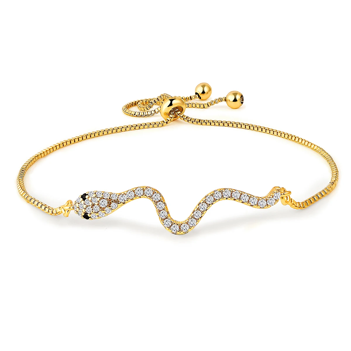 Hand Jewelry Ins Fashion Creative Micro-set Zirconia Snake Bracelet Adjustable Strings made by BlueOne Jewelry