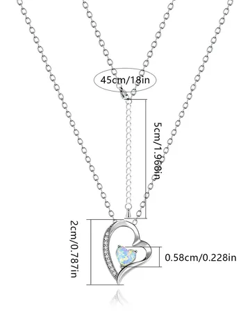 Opal Pendant Colorless Anti-allergy Collarbone Necklace Personalized Fashion Female Jewelry Opal Collarbone Chain - view 3