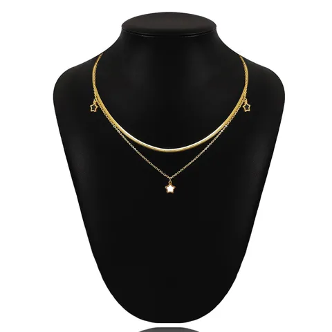 Pentagram Shell 14k Gold Necklace Female Light Luxury Senior Sense Ins Collarbone Chain - view 2