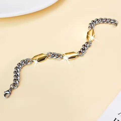 Personalized Titanium Steel Bracelet Men’s Cuba Stainless Steel Does Not Lose - view 3