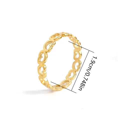 Titanium Steel Ring Europe and the United States Stainless Steel Hollow - view 3