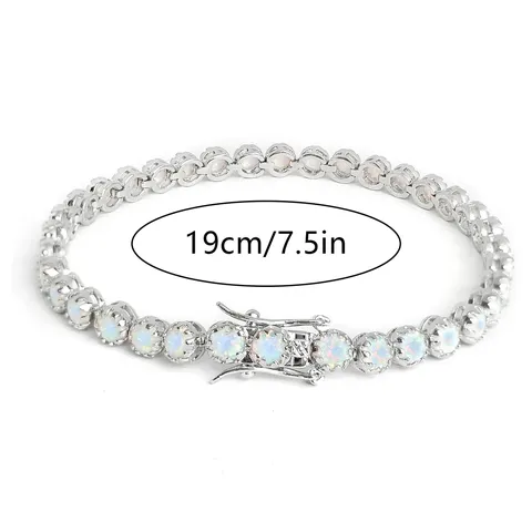 Roman Opal Bracelet Woman Inlaid Opal Silver Bracelet - view 3