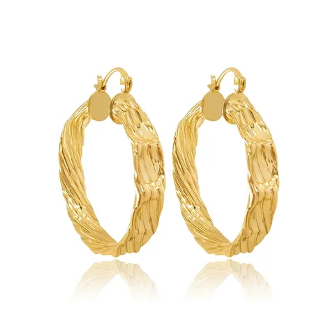 Simple Retro Design Earrings Women Personalized Depression Pattern Ear Buckles - Plated Brass jewelry made by BlueOne Jewelry